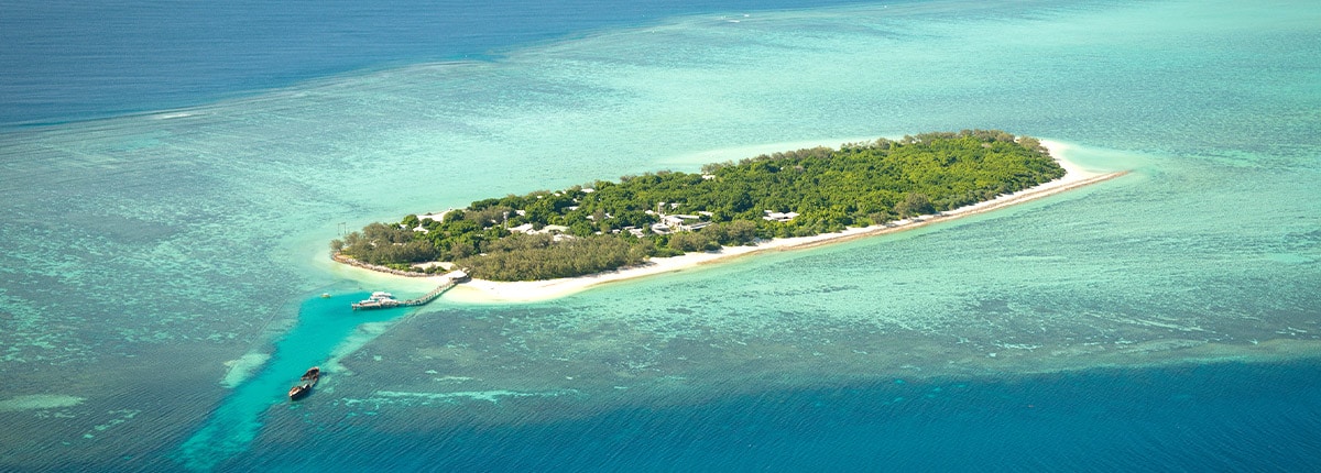 Bird's Eye view of island in Gladstone, Australia.