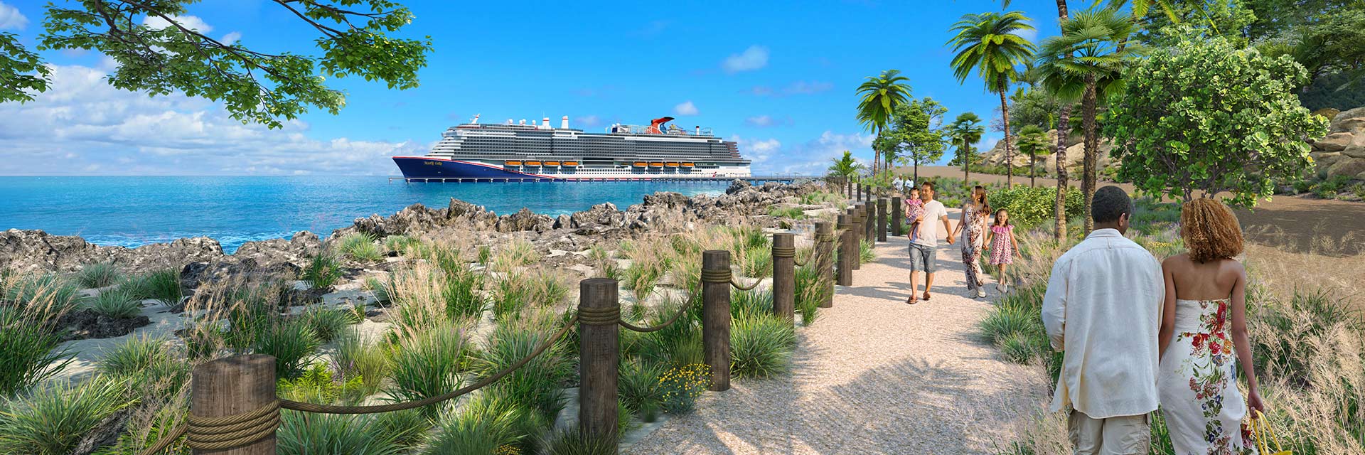 digital rendering of the nature pathway at relaxaway half moon cay