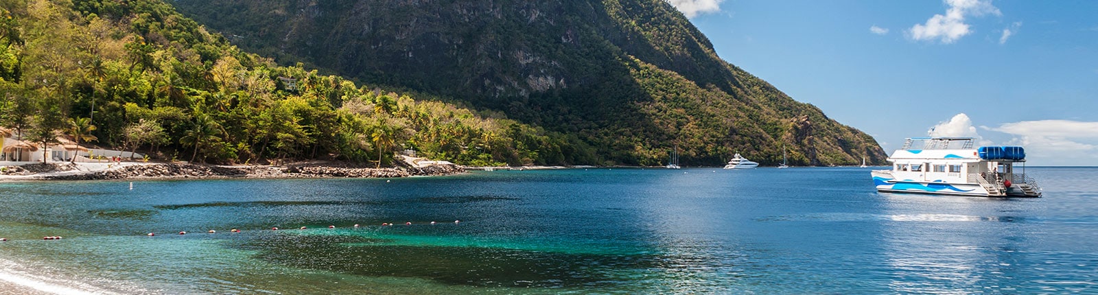 Where the mountain meets the sea in in St. Lucia