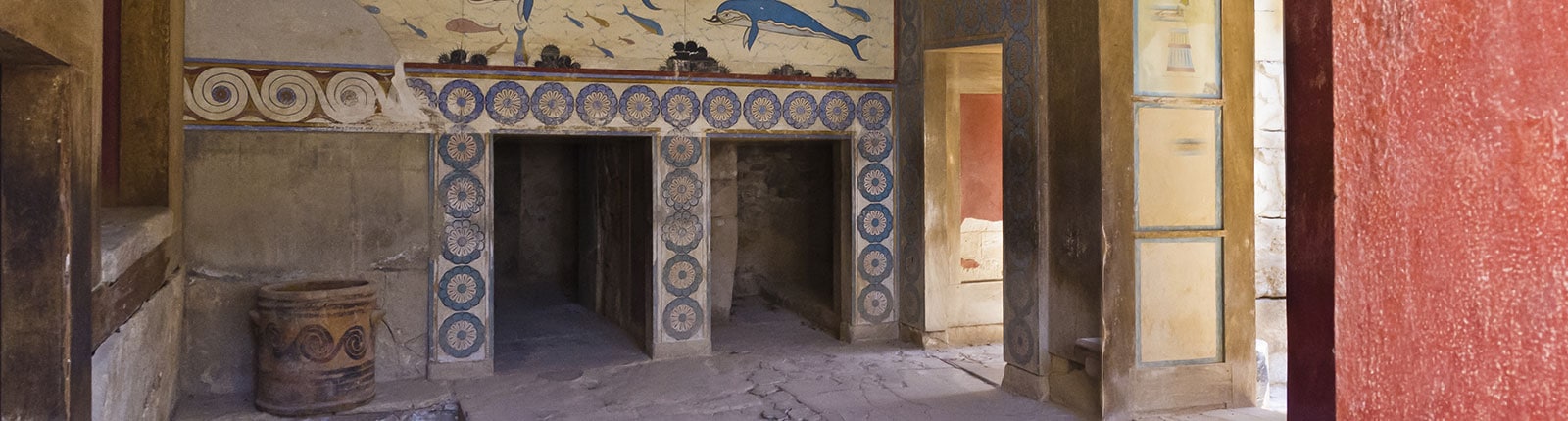 Inside the Palace of Knossos in Crete, Greece