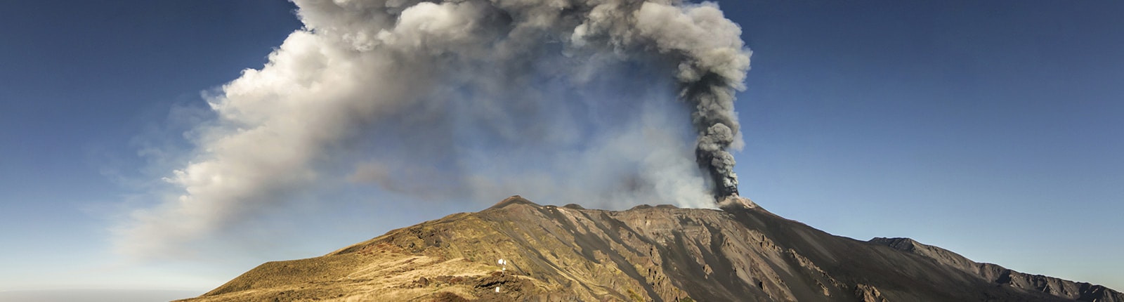 Active volcano Mt. Etna near Messina, Italy