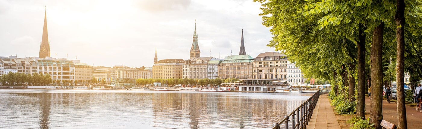 view of kiel seaport in germany