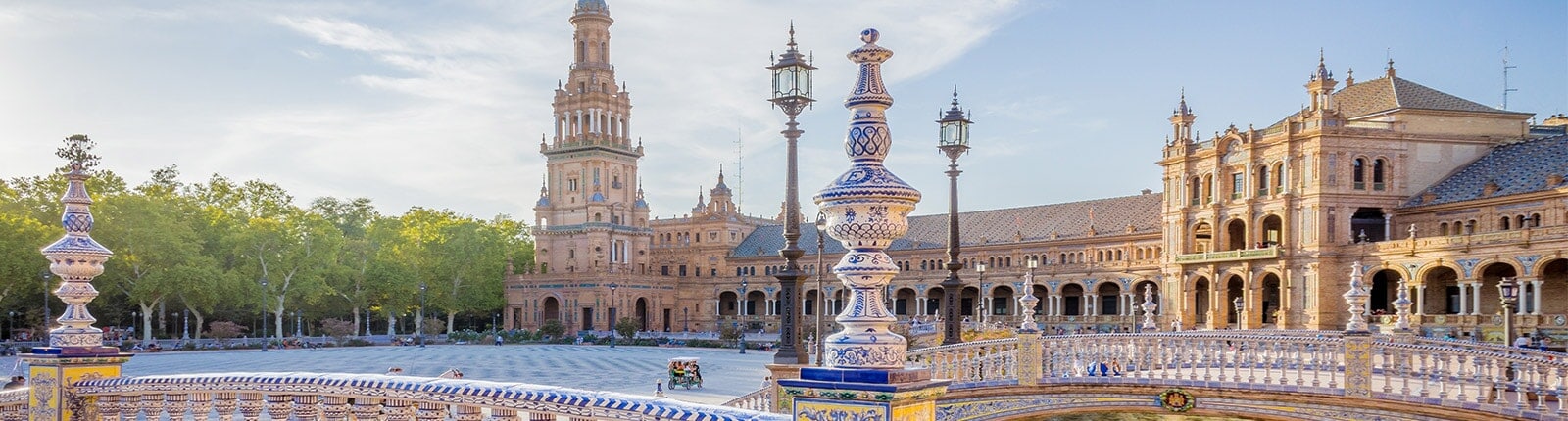 the grande and colorful square of spain in seville