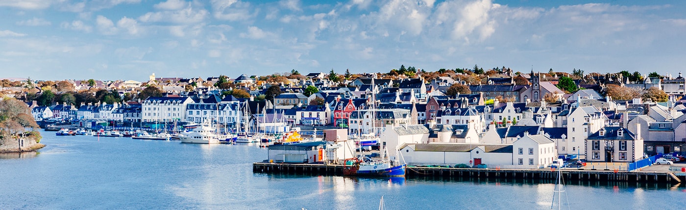 view of the harbour at stornoway, scotland