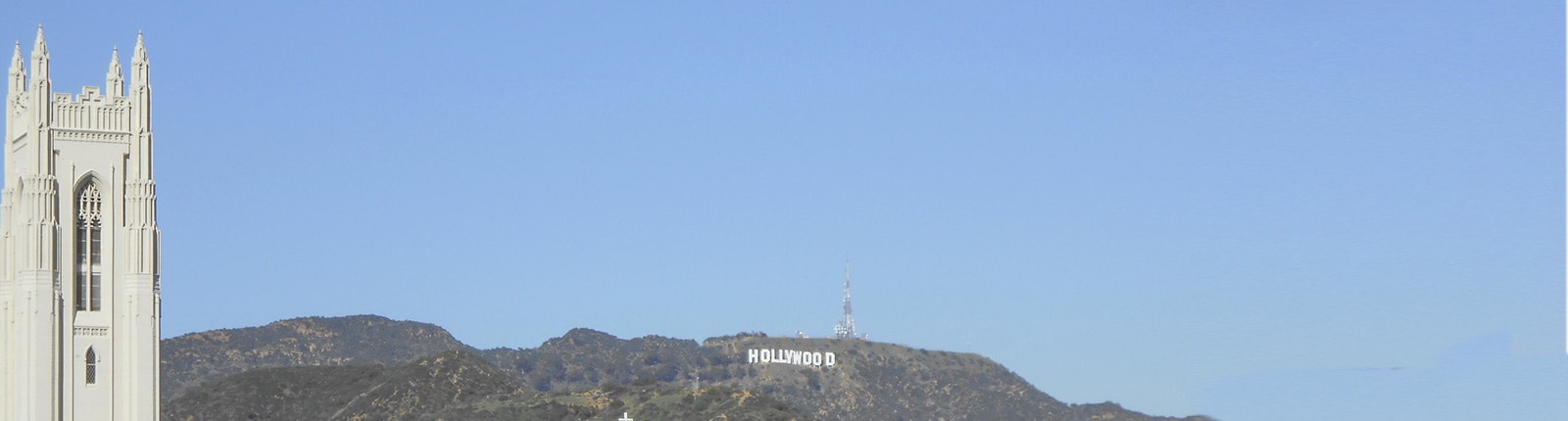 The famous Hollywood sign perched on the hillside in Los Angeles