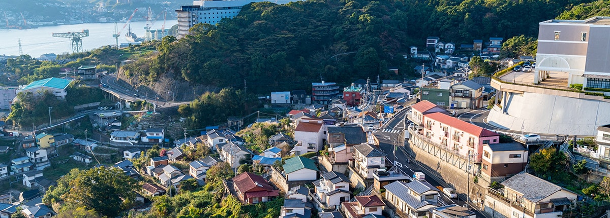 aerial view of the city of nagasaki