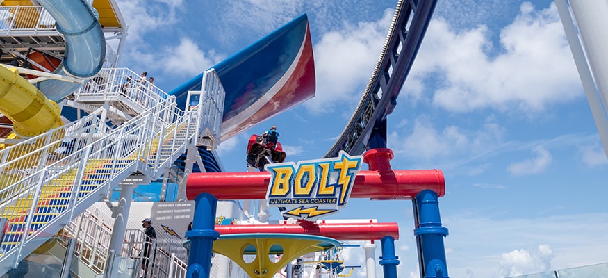 the colorful bolt sign onboard carnival celebration