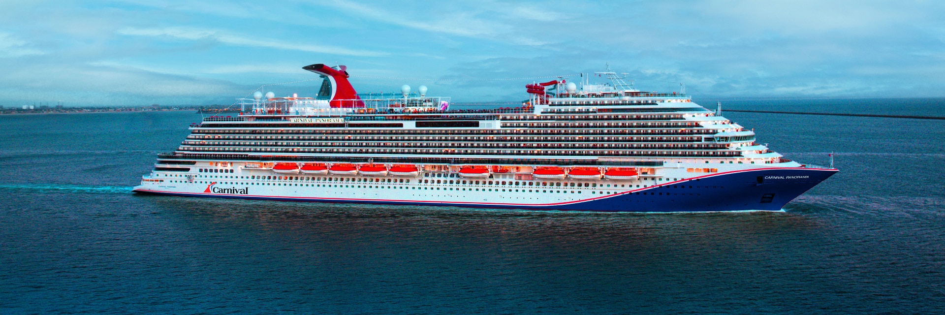 carnival panorama sets sail at sea