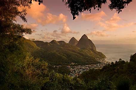 st lucia at sunset