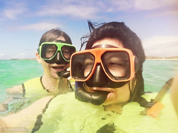 Beth and Randy snorkeling in Grand Turk