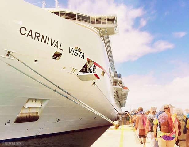 Guests walking back to the Carnival Vista
