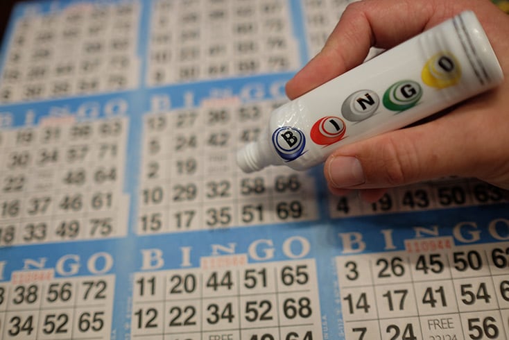 bingo board and marker