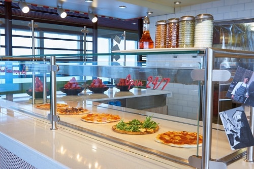 pizza on display onboard a carnival ship