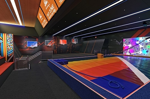 the interior of sky zone onboard carnival panorama