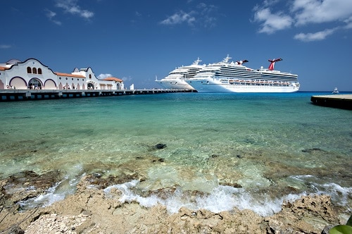 two carnival ships at the cozumel port