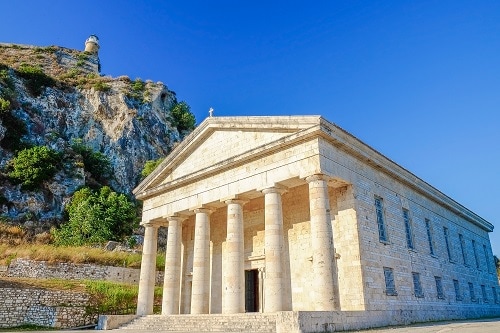 st. george’s church in the old fortress in corfu