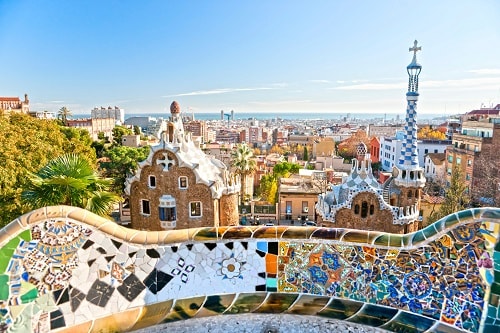 a scenic view of barcelona from park guell