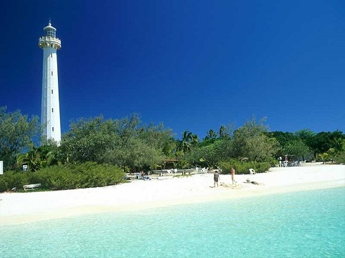 a lighthouse on a beach at noumea