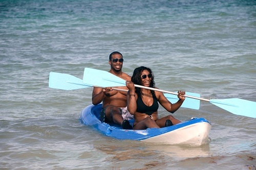 couple kayaking in cozumel