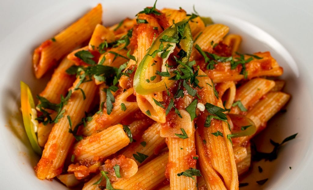 One of the few traditionally spicy Italian pasta dishes.