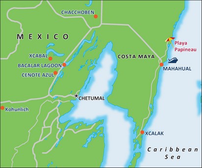 costa maya port map